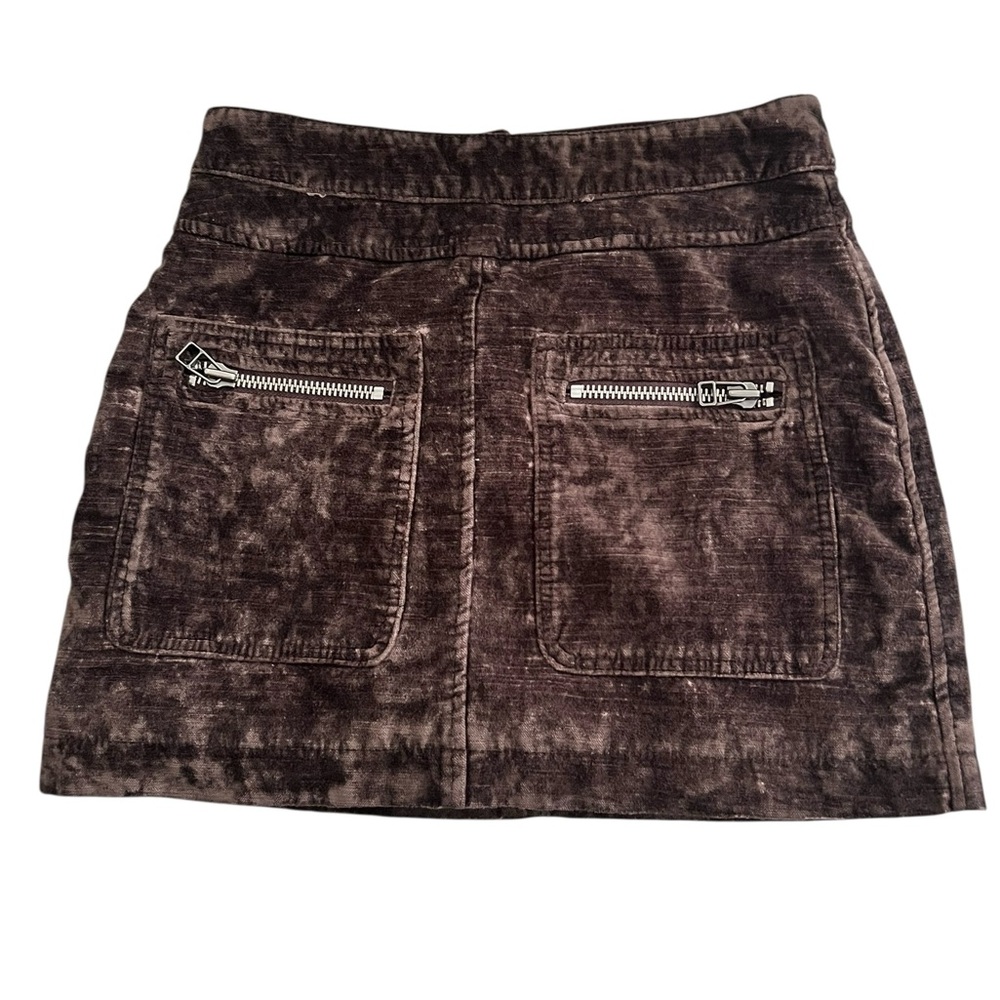 Free People Brown Mini Skirt with Zipper Accents 2